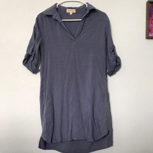 Quarter sleeve collared tunic dress